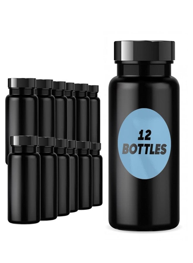 Mountain West Plastic Pill Bottle (12 Pack) Dark Amber Container with Smoothed Lid, 38-400 Neck, 120 cc Capacity - Image 1